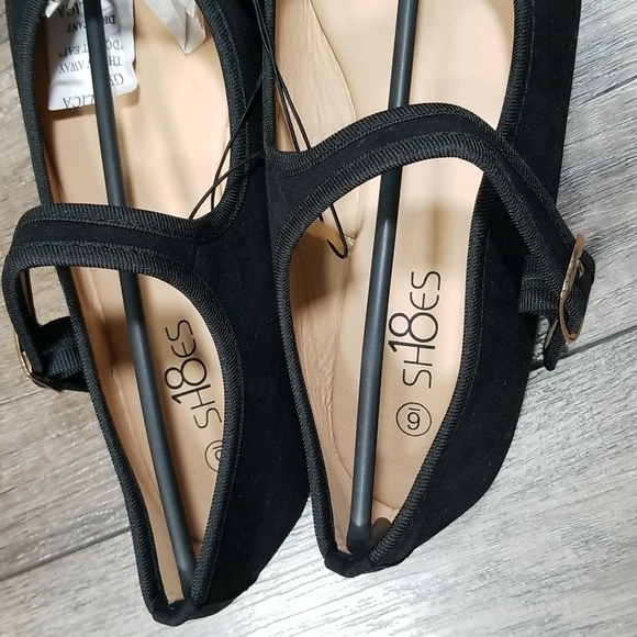 SH18ES Black Mary Jane Flats - Picture 4 of 6
